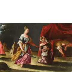 Giuditta e Oloferne by Bernardino Deho, oil on lavagna, offered Mar 2017
