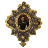 Gonzales Coques, Ritratto di gentiluomo (Ranuccio Farnese?), oil on copper in cornice in bronzo and argento sbalzato