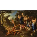 Mosè che difende le figlie di Ietro by Nicola Vaccaro, oil on canvas, offered Mar 2017