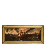 Johann Georg Trautmann, Scena dell'incendio di Troia con Enea, Anchise ed Ascanio, oil on canvas