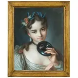 Pietro Rotari, Ritratto di dama con maschera, pastel on paper