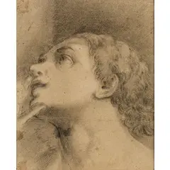 Studio di testa by Alessandro Tiarini, charcoal on paper, offered Mar 2017