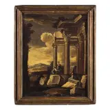 Giovanni Ghisolfi, Coppia di capricci, oil on canvas