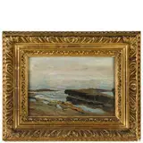 Carlo Pollonera, Marina con scogliera / Firmato 'C Pollonera' iscrizione e data 1893 in basso a sinistra, oil on panel