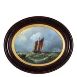 William Adolphus Knell, Veliero in tempesta / Firmato 'Adolphus Knell' in basso destra, oil on panel