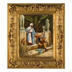 L. Urban, attivo nel XIX secolo / Mercanti arabi / Firmato 'L Urban' in basso a destra, oil on canvas