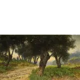 Francesco Lojacono, L'oliveto / Firmato 'F. Lojacono' in basso a sinistra