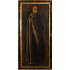 Ferrara 1890 - Appiano Gentile 1972 / Personaggio della Commedia Antica, 1945-1946 circa by Achille Funi, tempera on paper intelata, offered May 2017