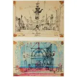 Eugene Berman, San Pietroburgo 1899 - Roma 1972 / La banca, Bottega di caffè, 1955