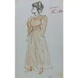 Renato Guttuso, Bagheria 1911 - Roma 1987 / Figurine, anni'60, mixed media on paper applicata on cartoncino