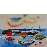 Enrico Paulucci, Genova 1901 - Torino 1999 / Marina, 1985
