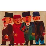 Franz Borghese, Roma 1941 - 2005 / Personaggi, fine anni '70, oil on canvas