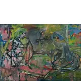 Siena 1898 - Roma 1989 / Due donne, anni '50 by Mino Maccari, oil on canvas, offered May 2017