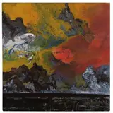 Bernd Zimmer, Planegg 1948 / Nr.60 (Specchio), 1988, oil and cenere on canvas