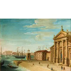 Venezia, Dogana by Bernardino Bison, oil on panel, offered May 2017