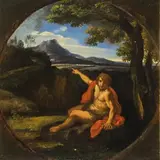 Girolamo Troppa, San Giovanni Battista in un paesaggio, oil on canvas