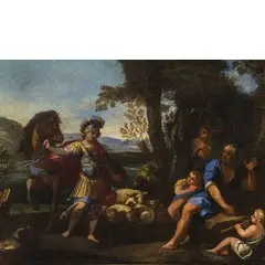 Erminia tra i pastori by Giuseppe Passeri, oil on canvas, offered May 2017