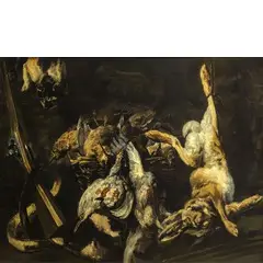 Jan Fyt, Natura morta con cacciagione, oil on canvas