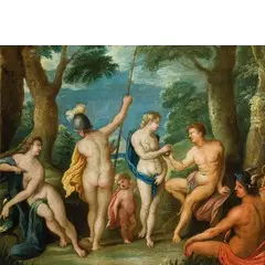 Hans Rottenhammer, Giudizio di Paride, oil on copper