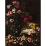 Natura morta con fiori by Giuseppe Volò detto Giuseppe Vincenzino, oil on canvas, offered May 2017