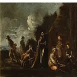 Coppia di scene campestri by Matteo Ghidoni detto Dei Pitocchi, oil on canvas cm 48X62 (2), offered May 2017