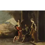 Tobiolo e l'angelo by Johann Heinrich Schönfeld, oil on canvas, offered May 2017