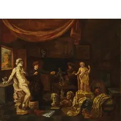 Balthasar van den Bossche, Lo studio dello scultore, oil on canvas