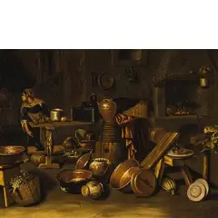 Gian Domenico Valentini, Scena di cucina, oil on canvas
