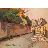 Livorno 1881 - 1967 / Scorcio con stradina / Firmato 'Gino Romiti' in basso a sinistra by Gino Romiti, oil on panel, offered May 2017