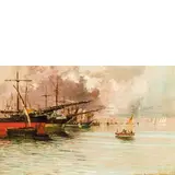 Carlo Brancaccio, Napoli 1861 - 1920 / Napoli, Marinella / Firmato 'C Brancaccio' in basso a destra