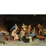Federico Andreotti, Firenze 1847 - 1930 / La Balia / Firmato 'F Andreotti' in basso a destra, oil on canvas