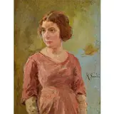 Firenze 1844 - 1931 / Figura di donna in abito rosa / Firmato 'R Sorbi' al centro a destra by Raffaello Sorbi, oil on panel, offered May 2017