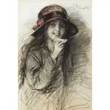 Pietro Scoppetta, Amalfi 1863 - Napoli 1920 / Ritratto di Nanà / Firmato 'P Scoppetta' in alto a destra