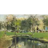 Giuseppe Casciaro, Ortelle (Le) 1863 - Napoli 1945 / Laghetto di Via Foria / Firmato 'G Casciaro' in basso a sinistra, sul retro timbro dell'atelier Casciaro., pastel on paper