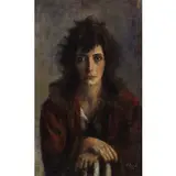 Carlo Socrate, Mezzana Bigli (Pv) 1889 - Roma 1967 / Ritratto di fanciulla pensierosa / Firmato 'C Socrate' e datato 1921 in basso a destra, oil on canvas