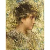 Luigi Conconi, Milano 1852 - 1917 / Profilo di giovinetta / Firmato 'L Conconi' in basso a sinistra, oil on canvas