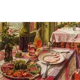 Piero Focardi, Settignano (FI) 1889 - Cannes (Francia) 1945 / Antipasti / Firmato 'Pier Focardi' in basso a destra, titolo, firma e datata 1938.
