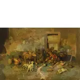 Tito Pellicciotti, Barisciano (Aq) 1871 - Aquila 1950 / L'ora della pappa / Firmato 'Tito Pellicciotti' in basso a sinistra