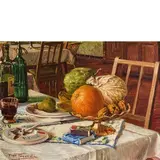 Piero Focardi, Settignano (FI) 1889 - Cannes (Francia) 1945 / Un raggio di sole a casa mia in inverno / Firmato 'Pier Focardi' in basso a sinistra, titolo, firma e data 1943 sul retro.