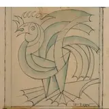 Fortunato Depero, Fondo 1892 - Rovereto 1960 / Studio per 'Iride nucleare di gallo', 1949 circa