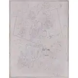 Fortunato Depero, Fondo 1892 - Rovereto 1960 / Dentro e fuori l'osteria (studio per dipinto), 1925