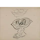 Gino Severini, Cortona (Ar) 1883 - Parigi 1966 / Nature morte au compotier avec fruits, 1940 circa, ink on paper