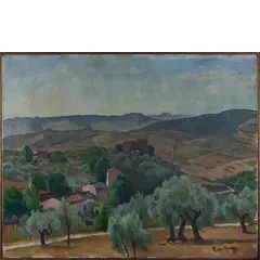 Raffaele De Grada, Milano 1885 - 1957 / Colli toscani, 1926, oil on canvas