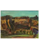 Lecco 1910 - Milano 1992 / Paesaggio (Dossi), 1946 by Ennio Morlotti, oil on canvas, offered Nov 2017