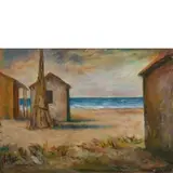 Carlo Carrà, Quargnento (Al) 1881 - Milano 1966 / Marina, 1940, oil on panel