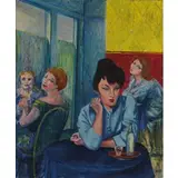 Aligi Sassu, Milano 1912 - Palma di Maiorca 2000 / Caffè, 1955