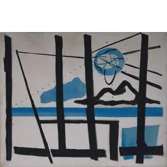 Angelo Savelli, Pizzo Calabro 1911 - Brescia 1995 / Alba sulla laguna, anni '50, oil on canvas