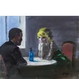 Alberto Sughi, Cesena 1928 - Bologna 2012 / Interno di caffè, anni '90