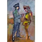 Siena 1898 - Roma 1989 / Perquisizione, anni '60 by Mino Maccari, oil on canvas, offered Nov 2017