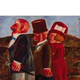 Franz Borghese, Roma 1941 - 2005 / Personaggi, oil on canvas